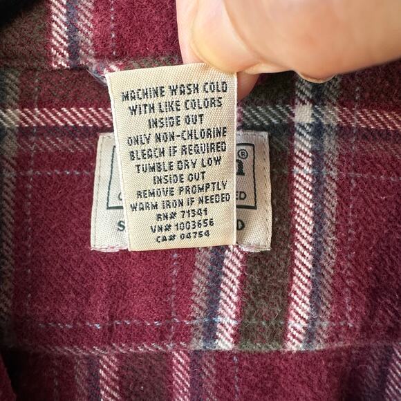 L.L.Bean Men’s Organic Flannel Shirt L Regular Plaid Slightly Fitted 508105 EUC - Picture 6 of 7